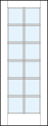 French glass door with solid glass insert and square true divided lites for 12 pane appearance