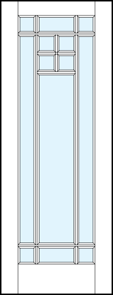 French style front door with internal glass panel and outer border true divided lites and top center extra true divided lites