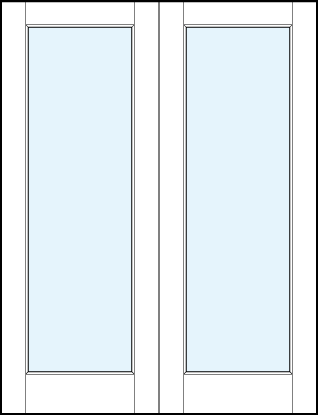 interior glass French doors with one solid glass insert