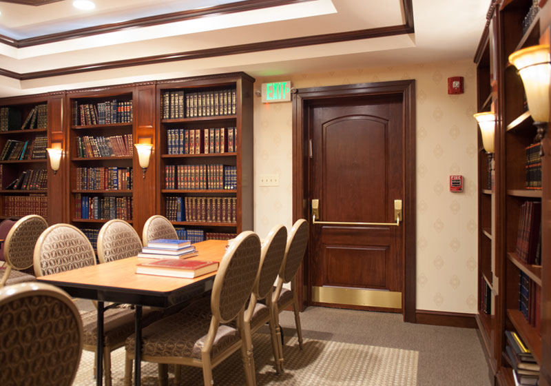 Library with TS2180 door in mahogany