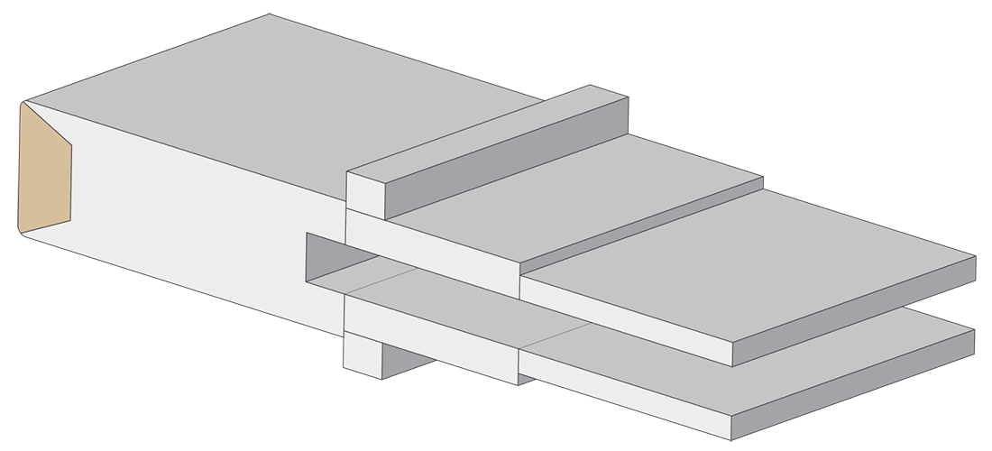 Detail of linea moulding construction