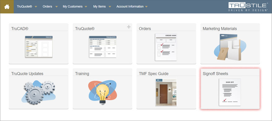 Sign-off sheets now available on the TruQuote homepage